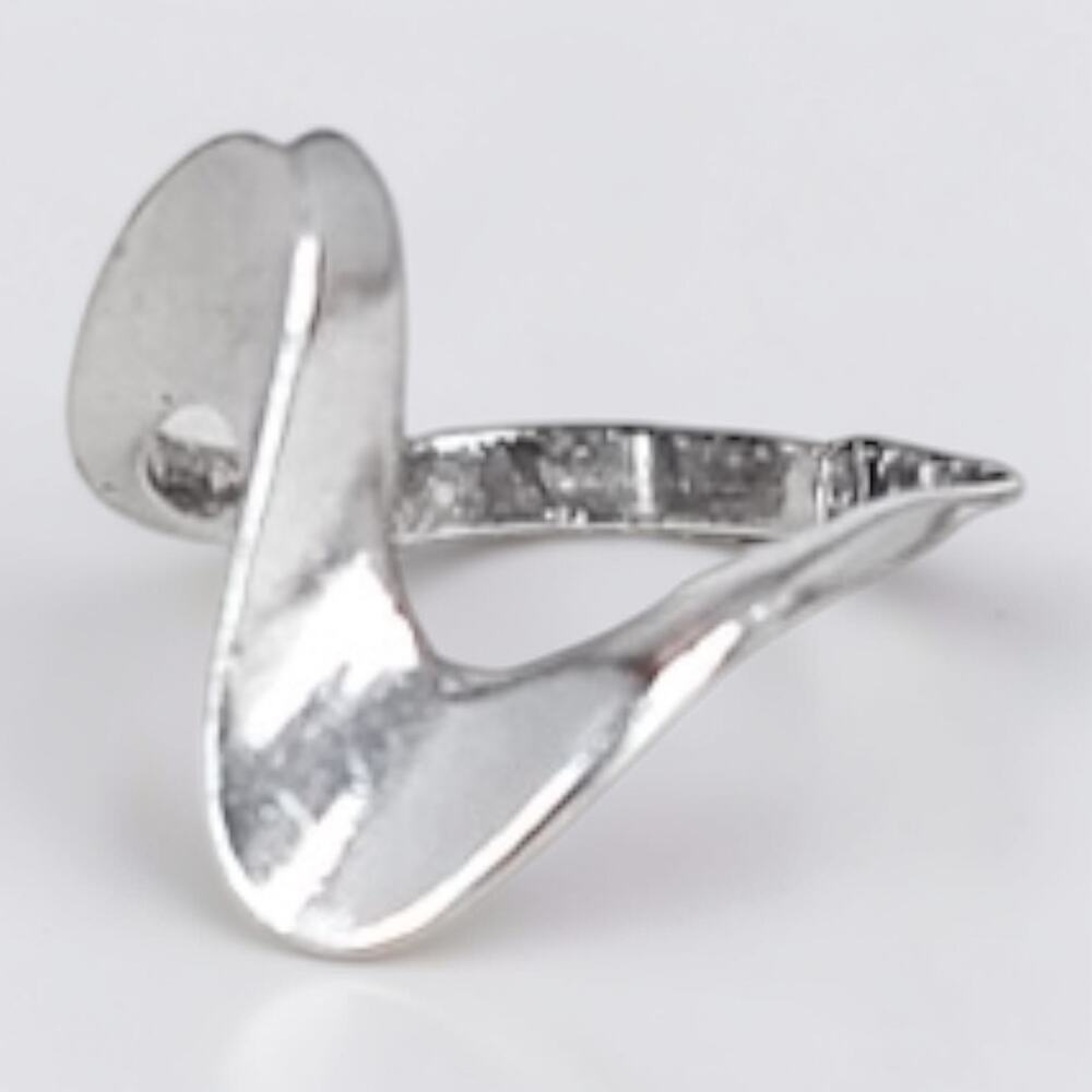 Sterling Silver 925 Wave Ring Adjustable Size Vintage Geometric Statement